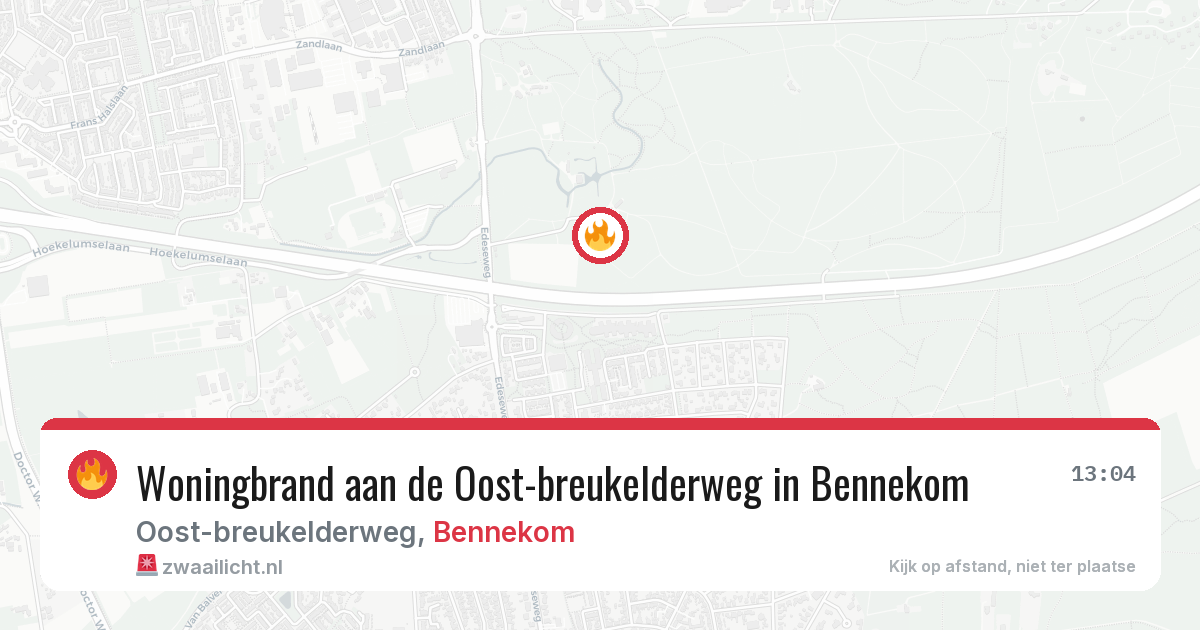 Woningbrand aan de Oost-breukelderweg in Bennekom — 18 mei 2026