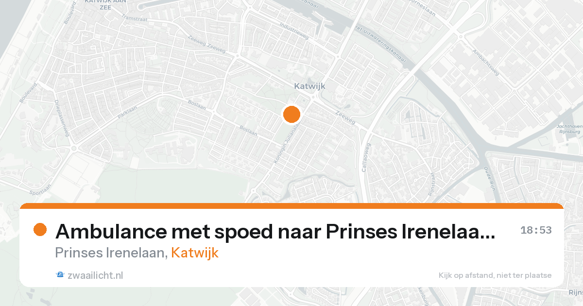 Ambulance met spoed naar Prinses Irenelaan in Katwijk — 25 aug 2026