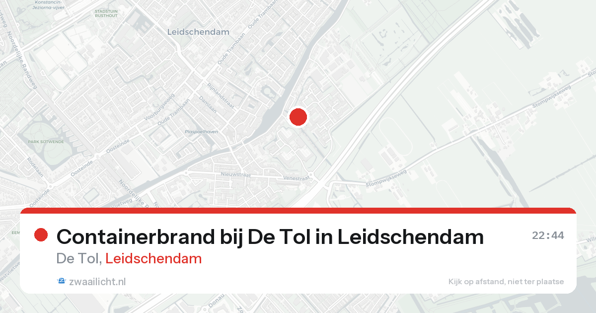 Containerbrand bij De Tol in Leidschendam — 25 aug 2026