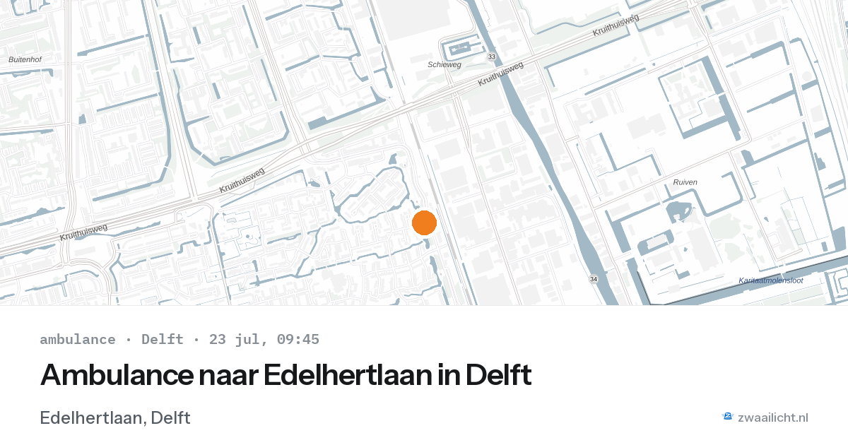 Ambulance naar Edelhertlaan in Delft — 23 jul 2026