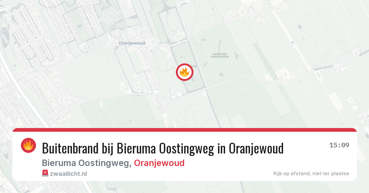 Buitenbrand bij Bieruma Oostingweg in Oranjewoud — 4 mrt 2026