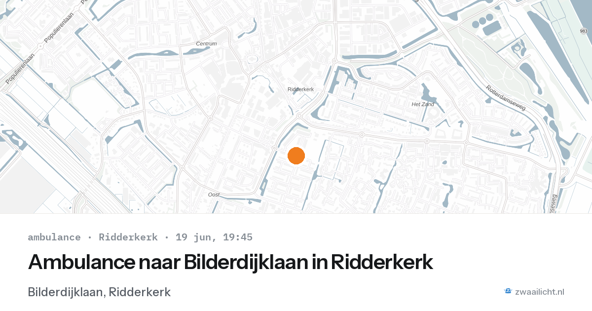 Ambulance naar Bilderdijklaan in Ridderkerk — 19 jun 2026