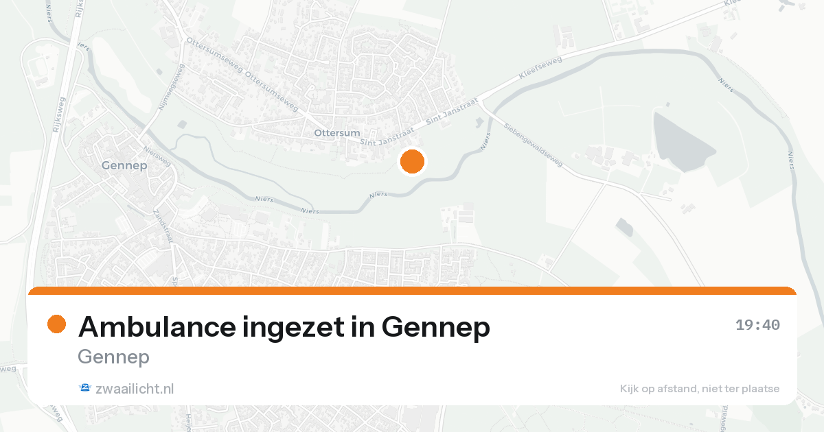 Ambulance ingezet in Gennep — 15 aug 2026