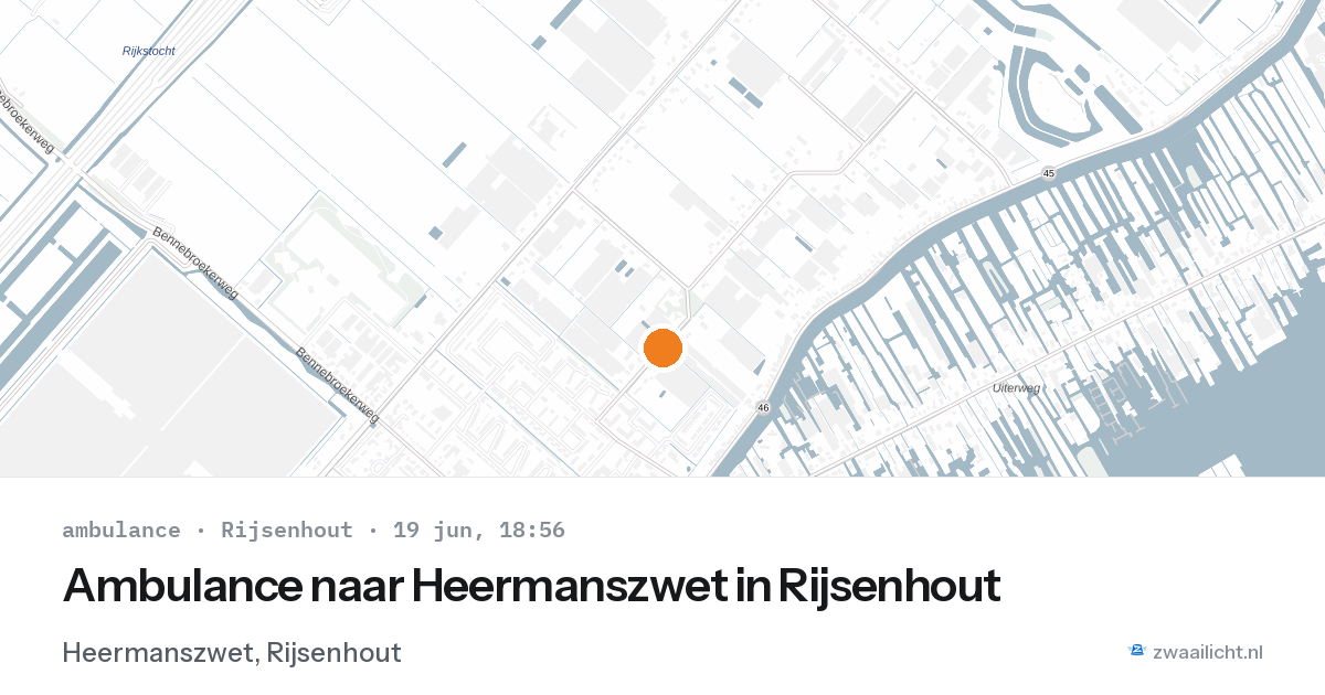 Ambulance naar Heermanszwet in Rijsenhout — 19 jun 2026