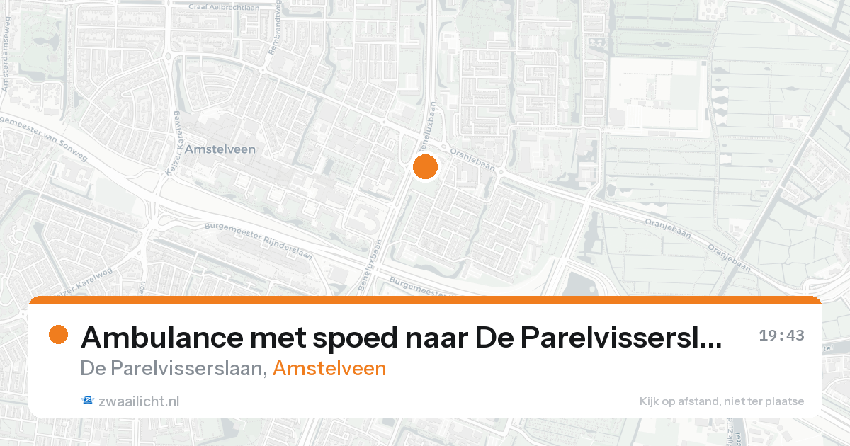 Ambulance met spoed naar De Parelvisserslaan in Amstelveen — 17 aug 2026