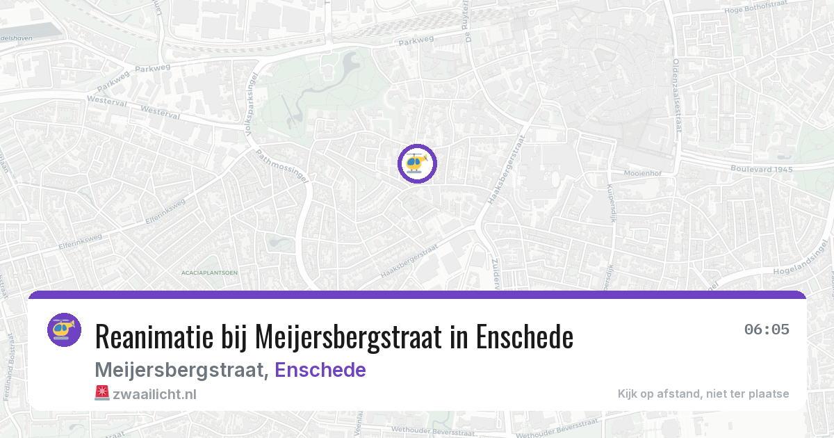 Reanimatie bij Meijersbergstraat in Enschede — 10 jul 2026