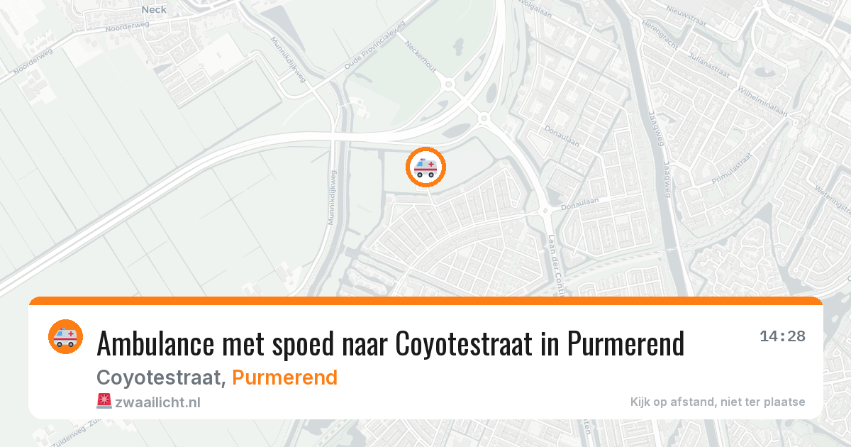 Ambulance met spoed naar Coyotestraat in Purmerend — 17 apr 2026