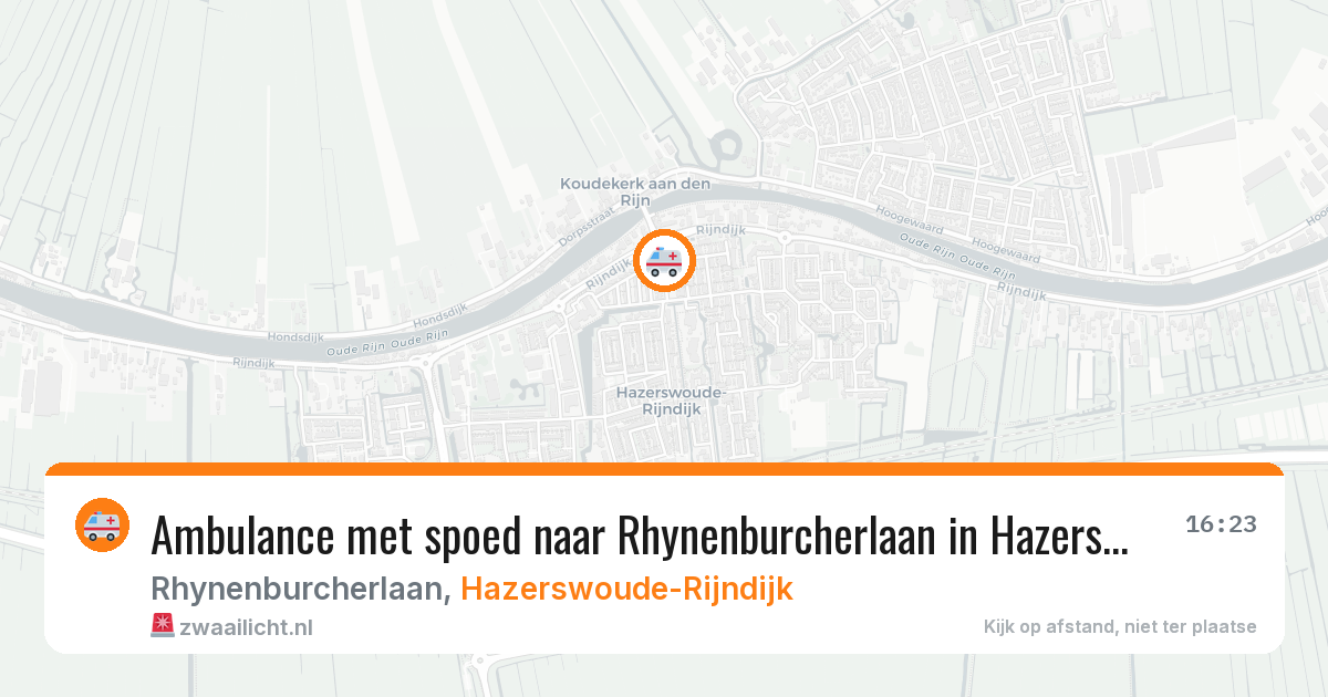 Ambulance met spoed naar Rhynenburcherlaan in Hazerswoude-Rijndijk — 21 jul 2026