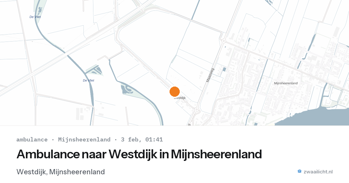 Ambulance naar Westdijk in Mijnsheerenland — 3 feb 2026