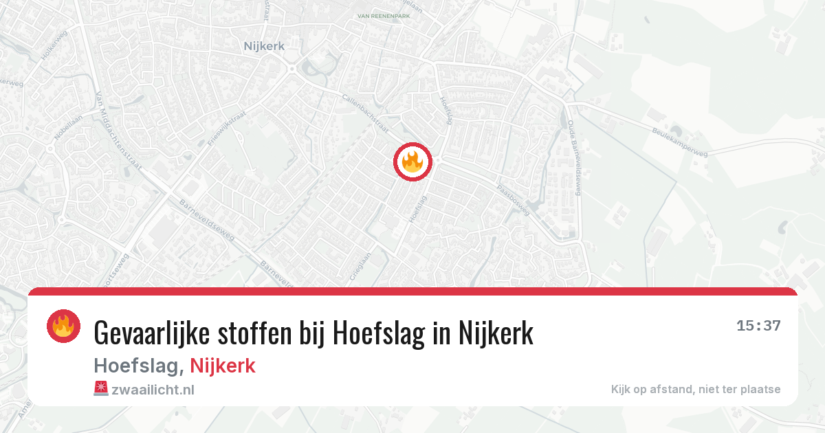 Gevaarlijke stoffen bij Hoefslag in Nijkerk — 19 jun 2026