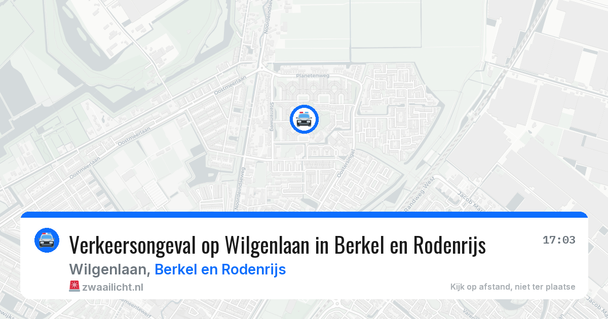 Verkeersongeval op Wilgenlaan in Berkel en Rodenrijs — 10 jul 2026