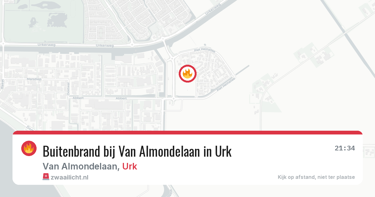 Buitenbrand bij Van Almondelaan in Urk — 22 apr 2026