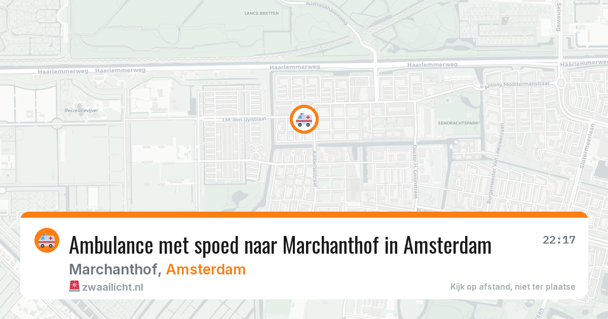 Ambulance met spoed naar Marchanthof in Amsterdam — 21 jun 2026