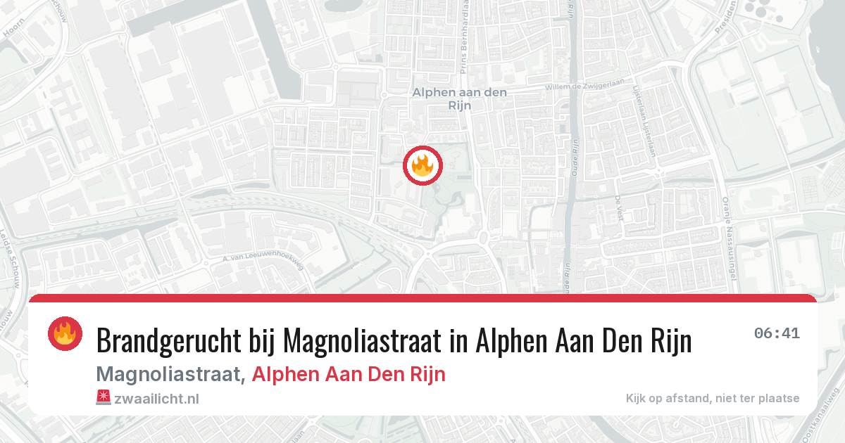 Brandgerucht bij Magnoliastraat in Alphen Aan Den Rijn — 1 aug 2026