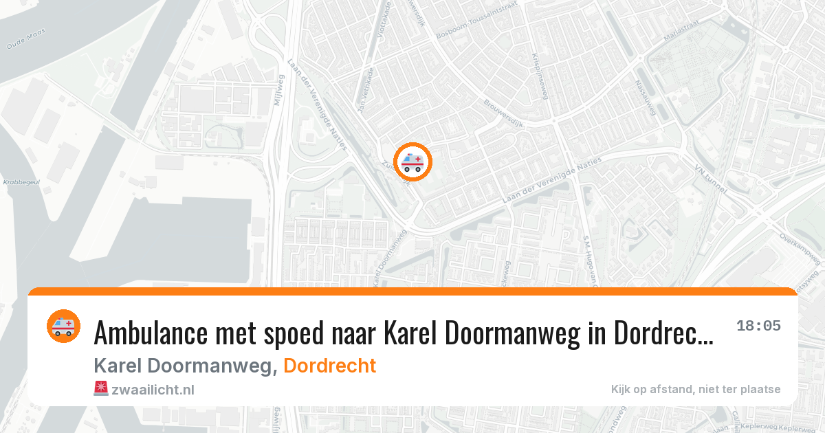 Ambulance met spoed naar Karel Doormanweg in Dordrecht — 12 feb 2026