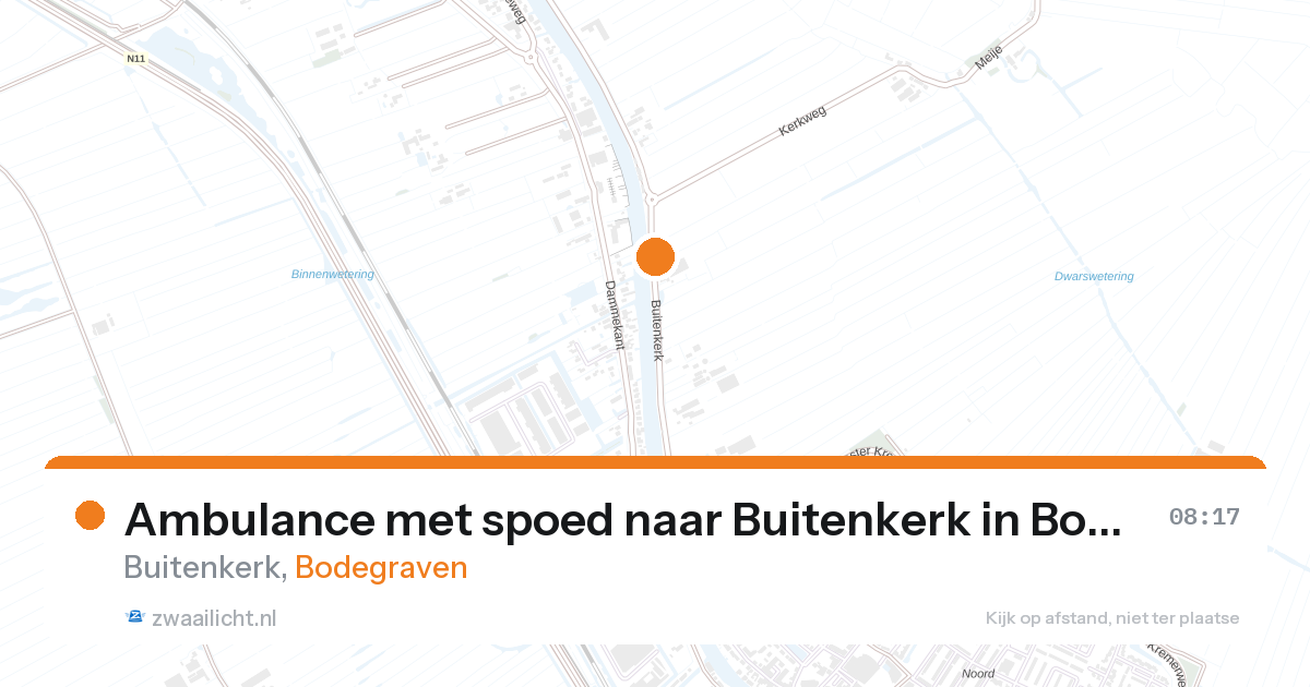 Ambulance met spoed naar Buitenkerk in Bodegraven — 27 aug 2026