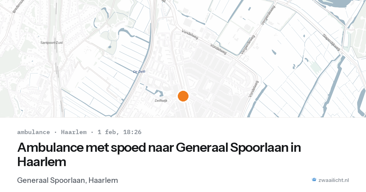 Ambulance met spoed naar Generaal Spoorlaan in Haarlem — 1 feb 2026