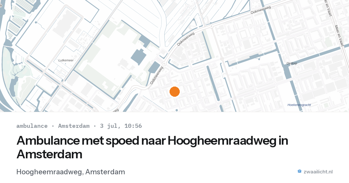 Ambulance met spoed naar Hoogheemraadweg in Amsterdam — 3 jul 2026
