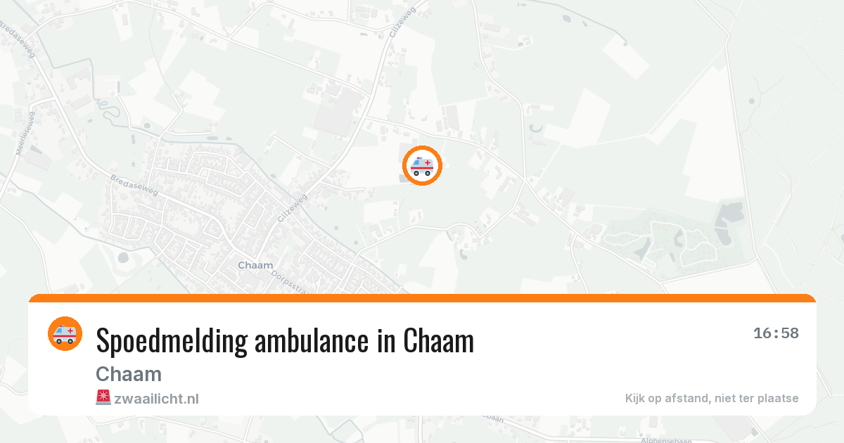 Spoedmelding ambulance in Chaam — 31 jul 2026