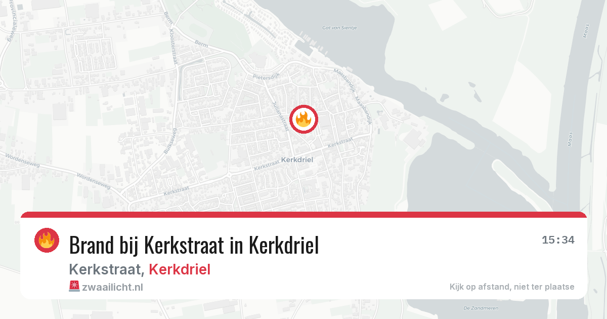 Brand bij Kerkstraat in Kerkdriel — 18 jun 2026