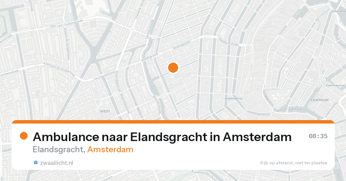 Ambulance naar Elandsgracht in Amsterdam — 15 aug 2026