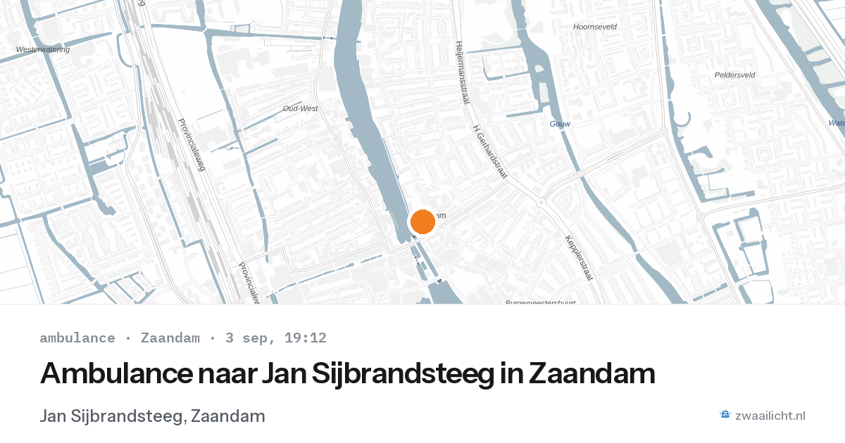 Ambulance naar Jan Sijbrandsteeg in Zaandam — 3 sep 2026