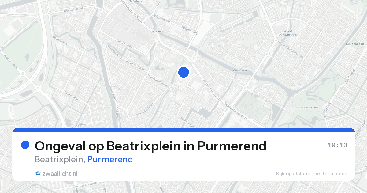 Ongeval op Beatrixplein in Purmerend — 24 aug 2026