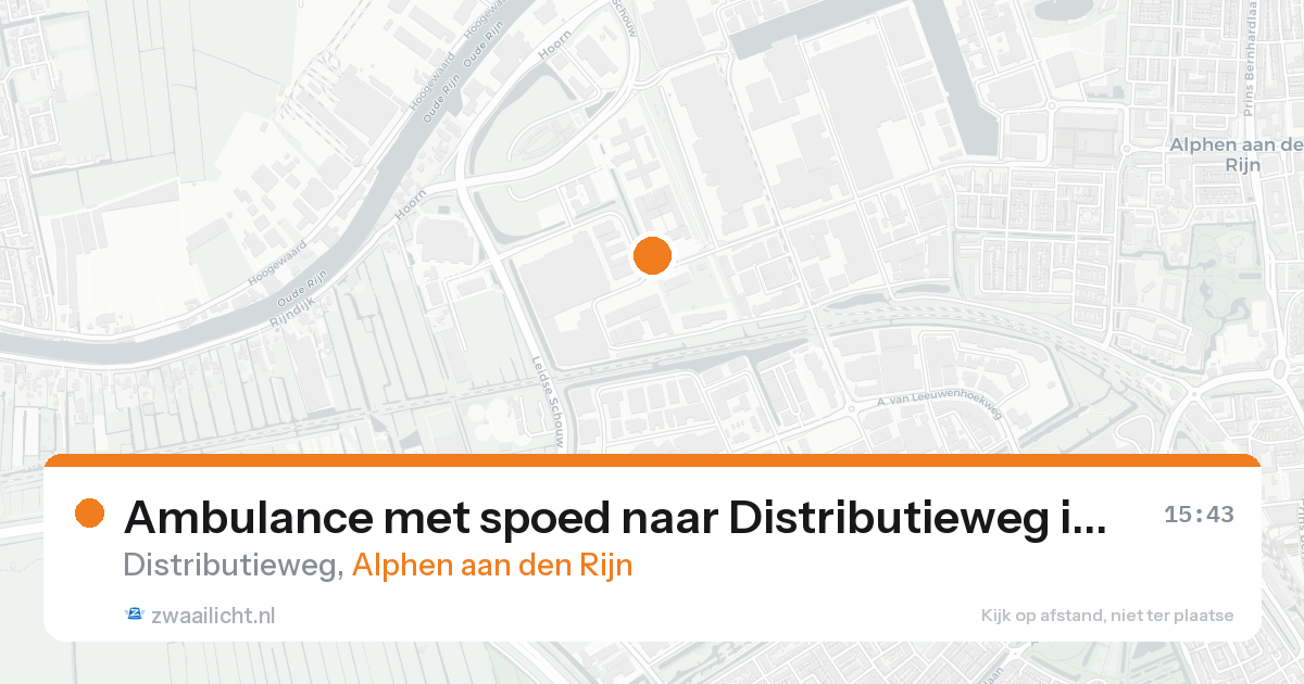 Ambulance met spoed naar Distributieweg in Alphen aan den Rijn — 18 aug 2026