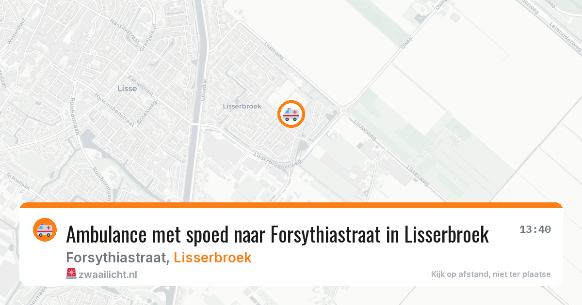 Ambulance met spoed naar Forsythiastraat in Lisserbroek — 29 apr 2026