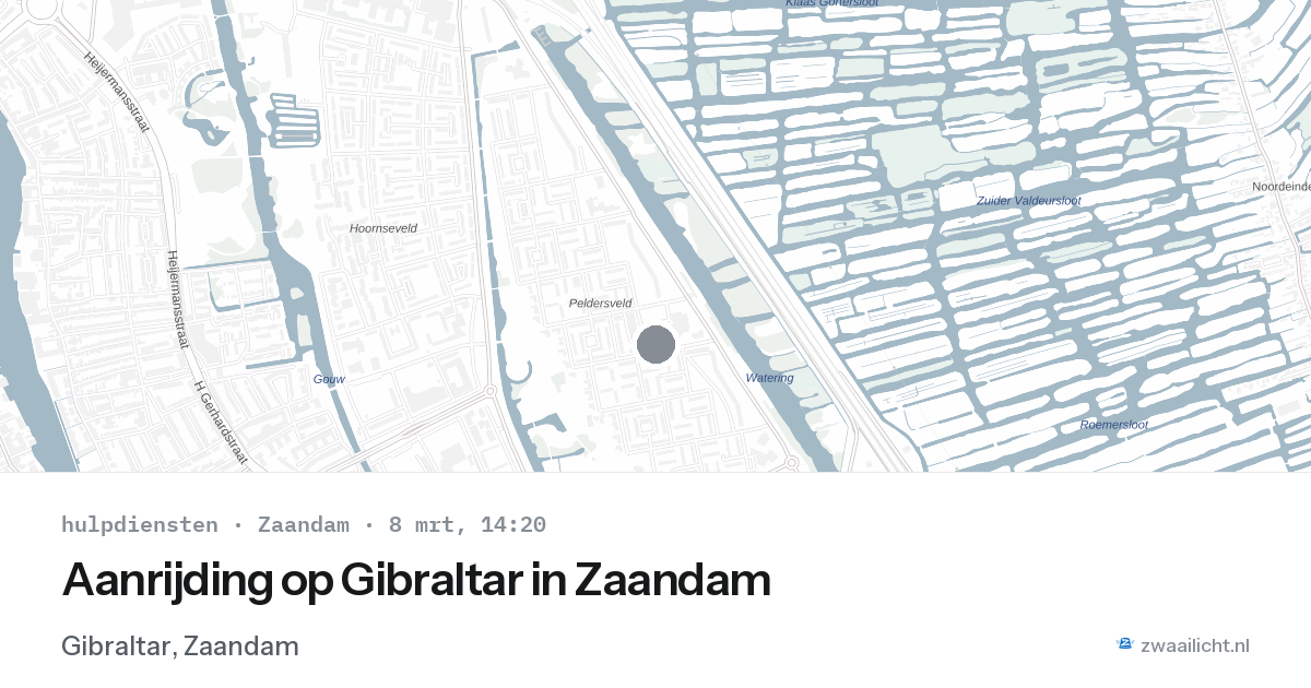Aanrijding op Gibraltar in Zaandam — 8 mrt 2026