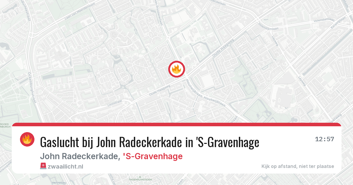 Gaslucht bij John Radeckerkade in 'S-Gravenhage — 16 mei 2026