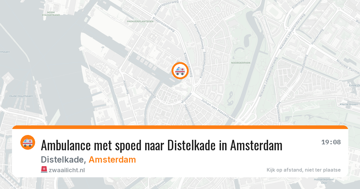 Ambulance met spoed naar Distelkade in Amsterdam — 8 aug 2026