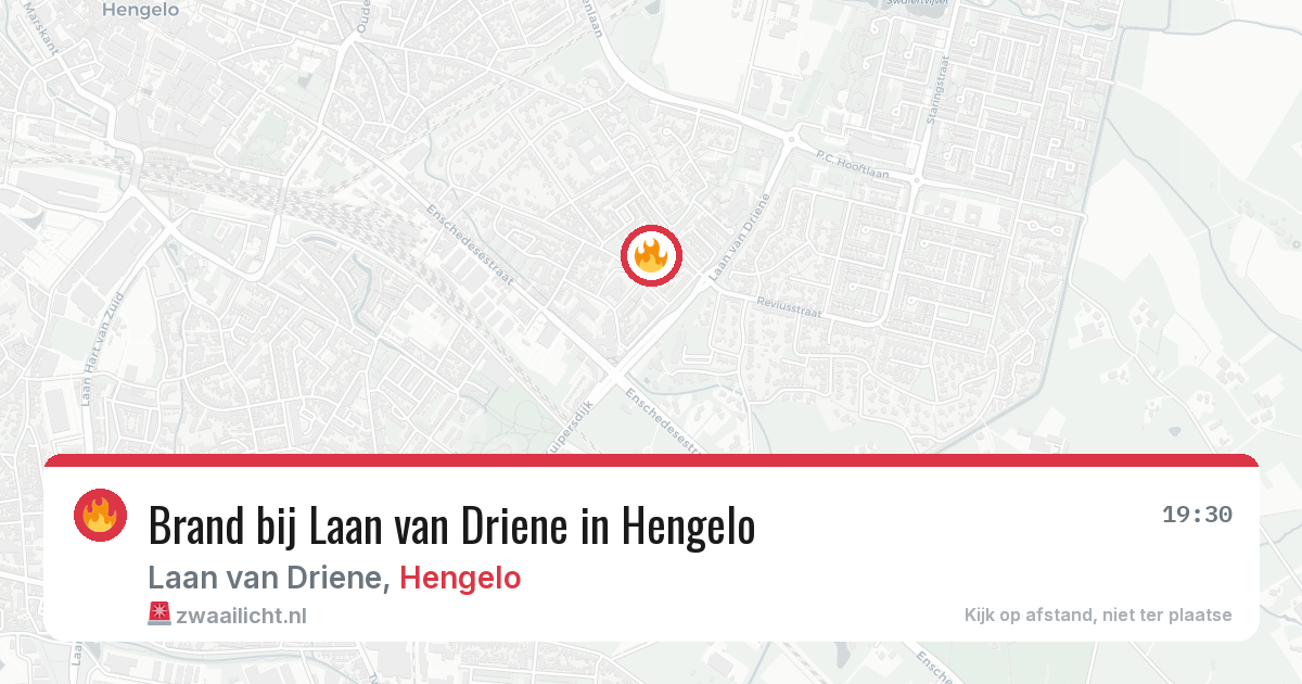 Brand bij Laan van Driene in Hengelo — 29 jan 2026