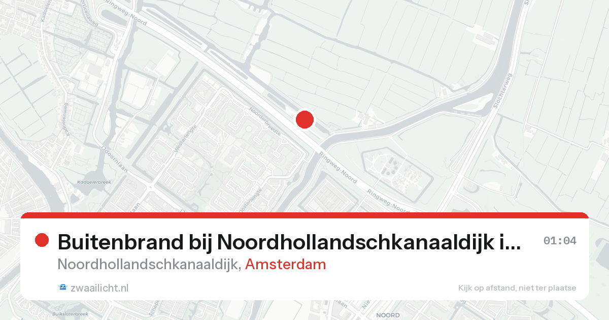 Buitenbrand bij Noordhollandschkanaaldijk in Amsterdam — 24 jul 2026