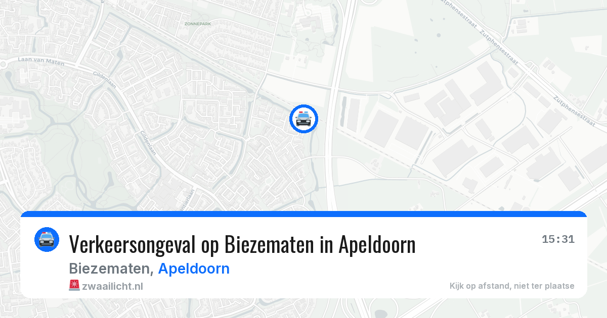 Verkeersongeval op Biezematen in Apeldoorn — 25 mei 2026