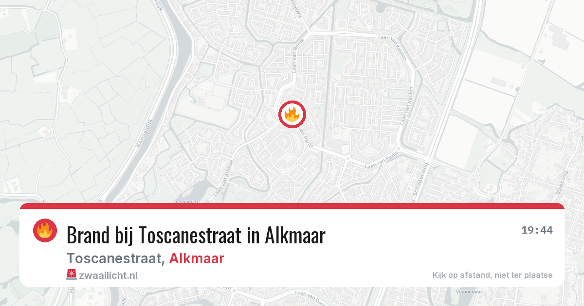 Brand bij Toscanestraat in Alkmaar — 8 aug 2026