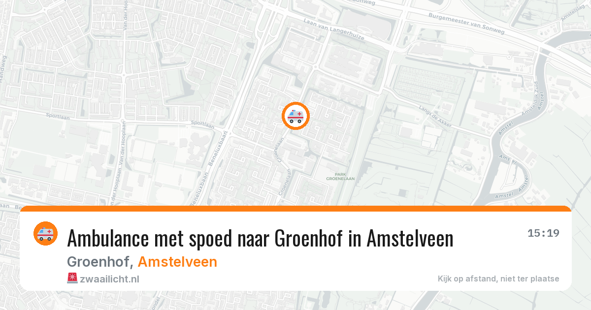 Ambulance met spoed naar Groenhof in Amstelveen — 14 mei 2026