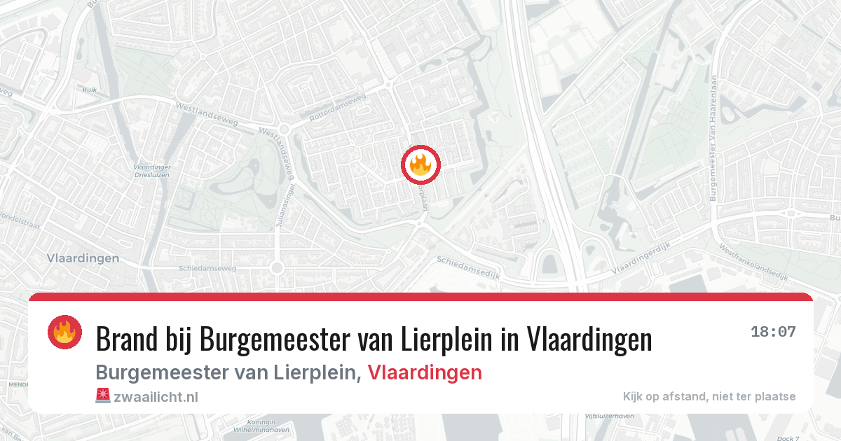 Brand bij Burgemeester van Lierplein in Vlaardingen — 19 jun 2026