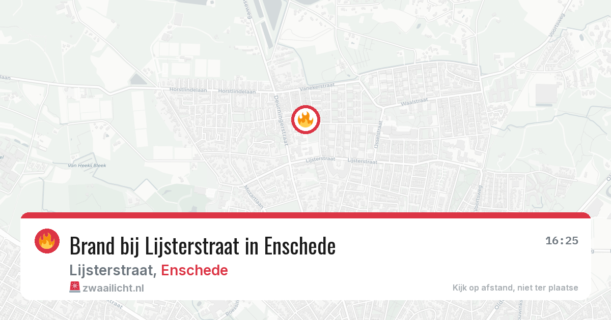 Brand bij Lijsterstraat in Enschede — 20 jun 2026