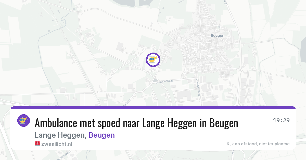 Ambulance met spoed naar Lange Heggen in Beugen — 21 apr 2026