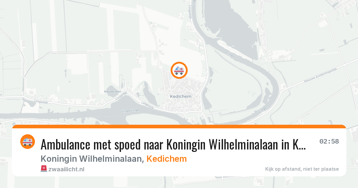 Ambulance met spoed naar Koningin Wilhelminalaan in Kedichem — 6 aug 2026
