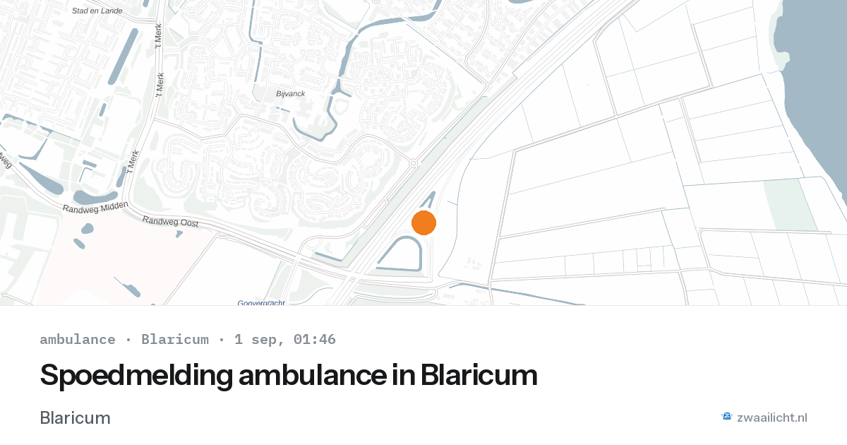Spoedmelding ambulance in Blaricum — 31 aug 2026