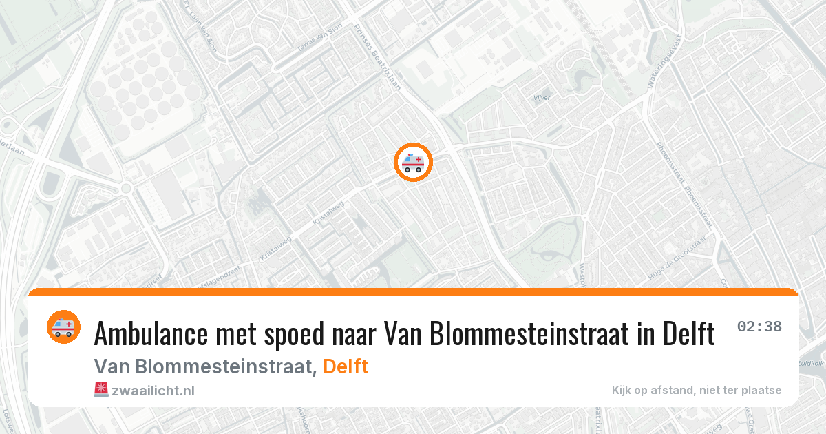Ambulance met spoed naar Van Blommesteinstraat in Delft — 30 mei 2026