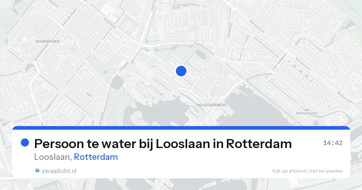 Persoon te water bij Looslaan in Rotterdam — 25 aug 2026