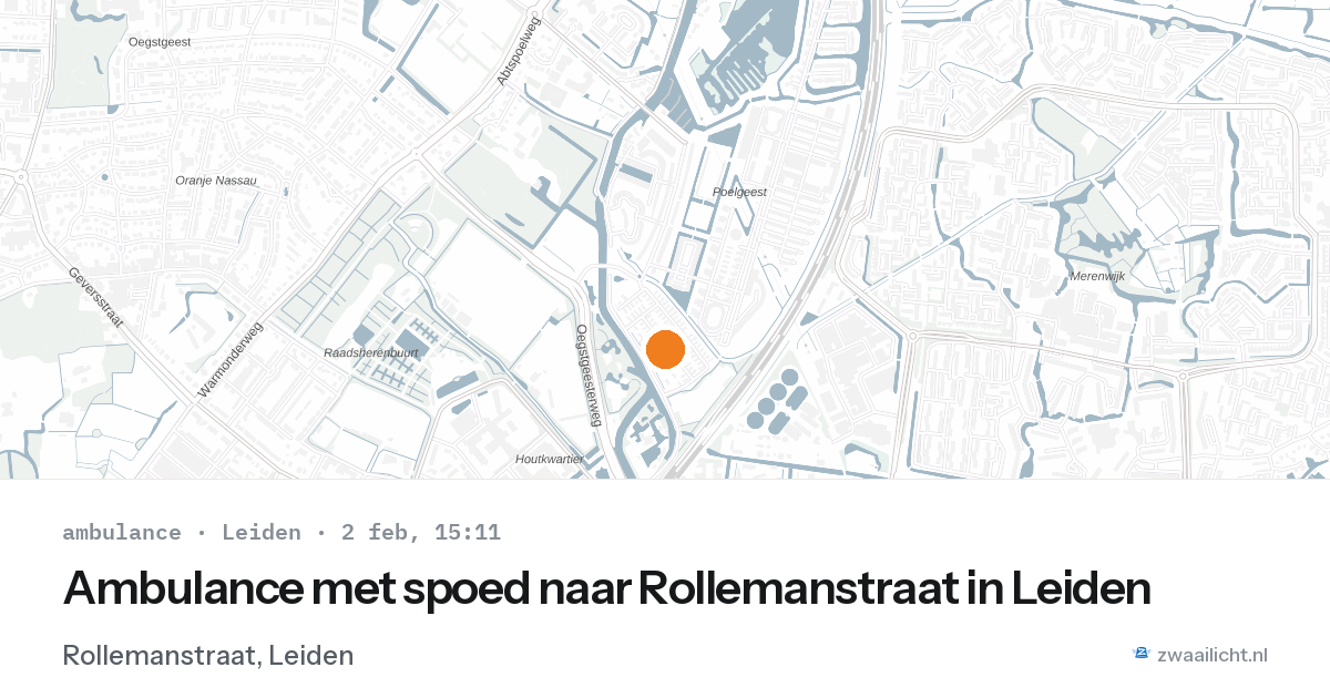 Ambulance met spoed naar Rollemanstraat in Leiden — 2 feb 2026