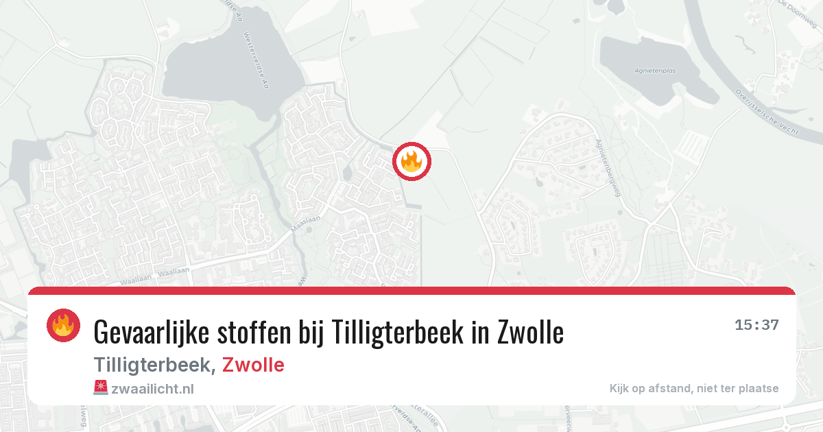 Gevaarlijke stoffen bij Tilligterbeek in Zwolle — 29 jun 2026