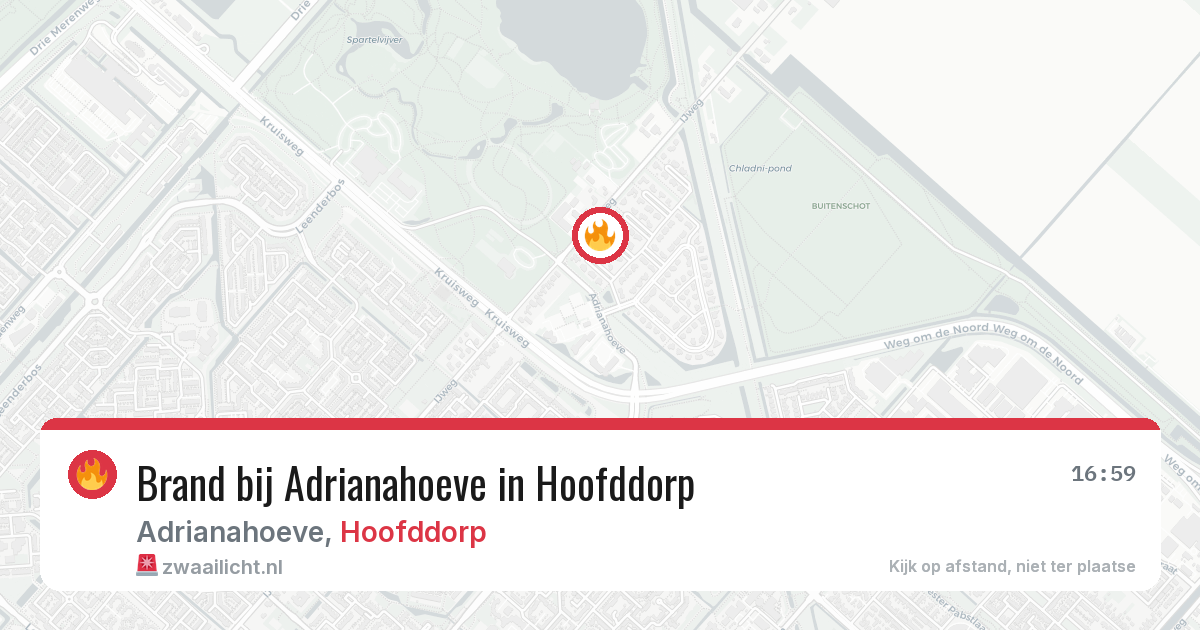 Brand bij Adrianahoeve in Hoofddorp — 27 jul 2026