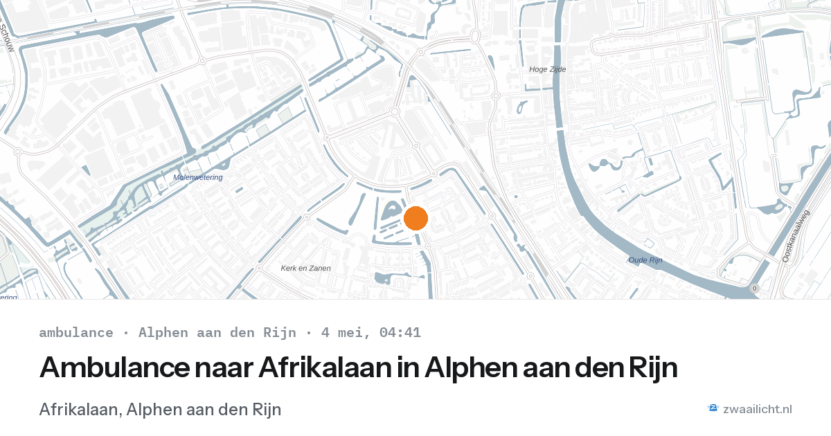 Ambulance naar Afrikalaan in Alphen aan den Rijn — 4 mei 2026