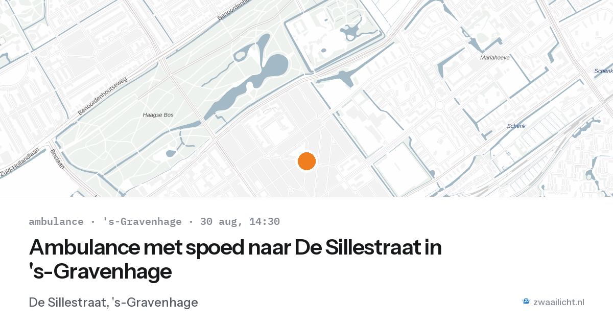 Ambulance met spoed naar De Sillestraat in 's-Gravenhage — 30 aug 2026