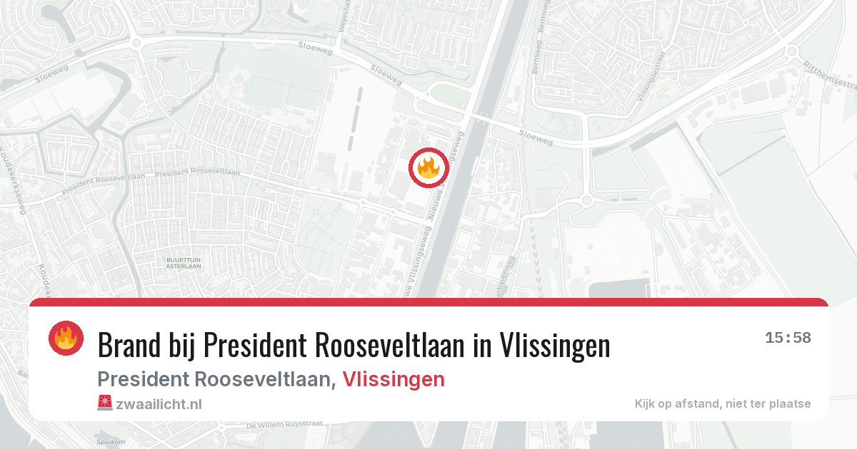 Brand bij President Rooseveltlaan in Vlissingen — 29 mrt 2026